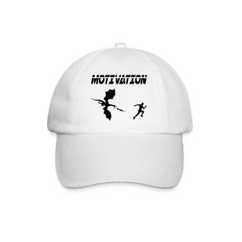 motivation sport running humor dragon - Baseball Cap - white/white - Front