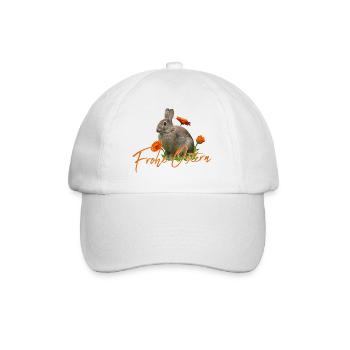 Frohe Ostern Osterhase - Baseballkappe - Weiß/Weiß - Vorne