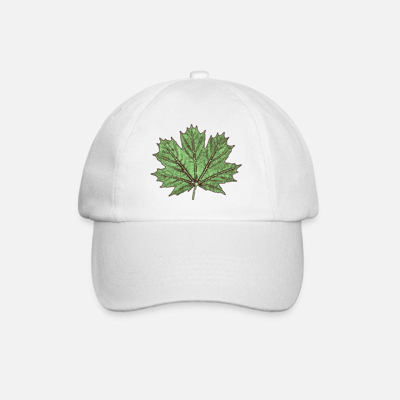 Maple leaf / leaf maple - Botany - Baseball Cap - white/white
