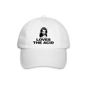 Techno-Tanzmusik Jesus liebt das Säuregeschenk - Baseballkappe - Weiß/Weiß - Vorne