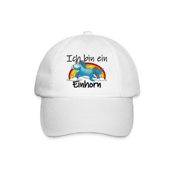 Ich bin ein Einhorn mit Regenbogen - Baseballkappe - Weiß/Weiß - Vorne