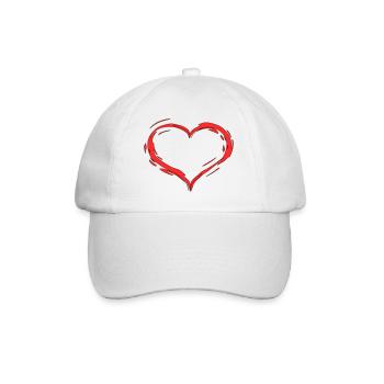 Herz - Baseballkappe - Weiß/Weiß - Vorne
