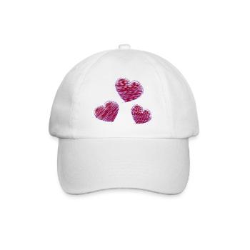 HERZ. HERZ. HEILIGER VALENTIN. LIEBE. LIEBE. WEIHNACHTEN - Baseballkappe - Weiß/Weiß - Vorne
