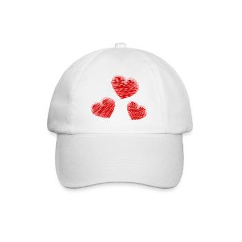 HERZ. HERZ. HEILIGER VALENTINSTAG. LIEBE. LIEBE. WEIHNACHTEN - Baseballkappe - Weiß/Weiß - Vorne