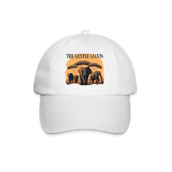 Elefantenherde Gentle Giants Geschenk - Baseballkappe - Weiß/Weiß - Vorne