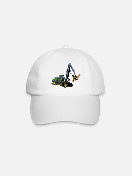 Harvester, Holzerntemaschine - Baseballkappe - Weiß/Weiß