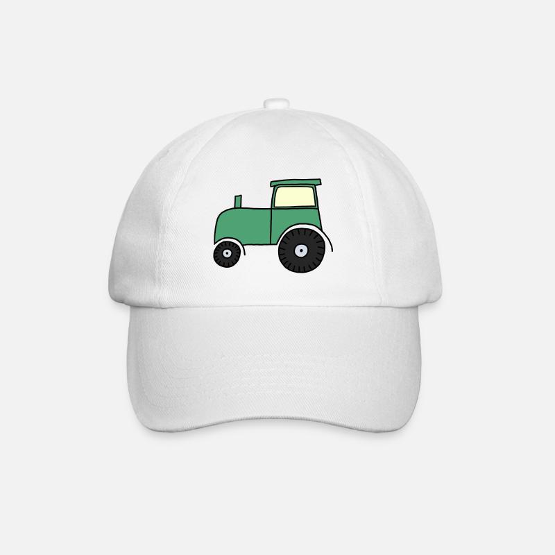 Gezeichneter Traktor - Baseballkappe - Weiß/Weiß