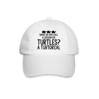 Comment appelez-vous une leçon sur les tortues, un tourtorial4 - Casquette classique - blanc/blanc - Devant