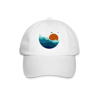 Waves Sunset - Baseball Cap - white/white - Front