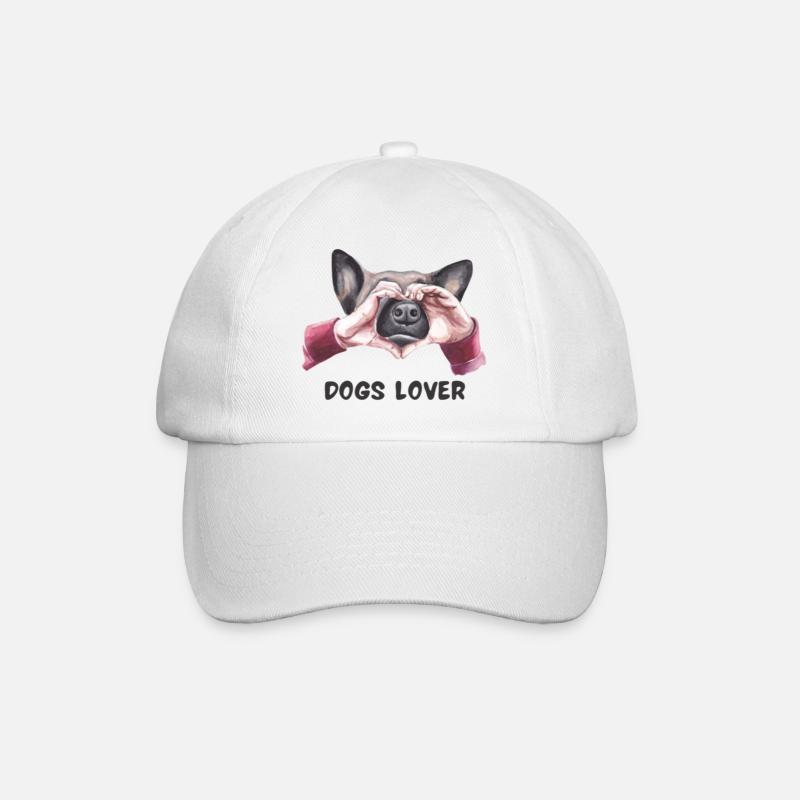 Schäferhund mit Herz LIebe Dogs Lover Tierfreunde - Baseballkappe - Weiß/Weiß