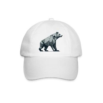 Abstract Bear - Baseball Cap - white/white - Front