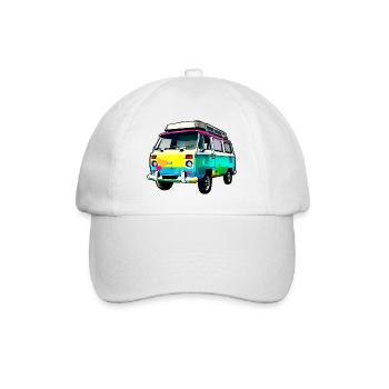 camper truck - Baseball Cap - white/white - Front