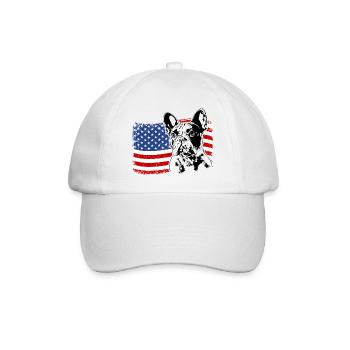 Bouledogue Français Amérique Flag Chiens Wilsigns - Casquette classique - blanc/blanc - Devant