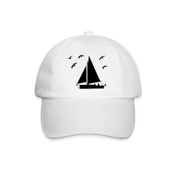 Segeln, Segelboot, Segler, Sailing - Baseballkappe - Weiß/Weiß - Vorne
