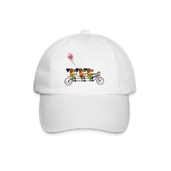 Les chiens font du vélo - Casquette classique - blanc/blanc - Devant