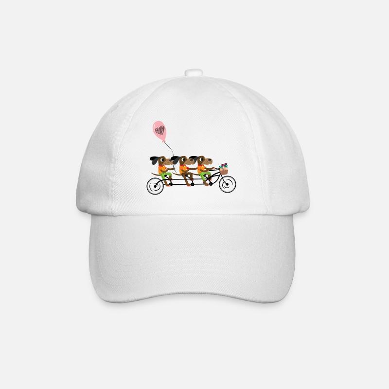 Les chiens font du vélo - Casquette classique - blanc/blanc