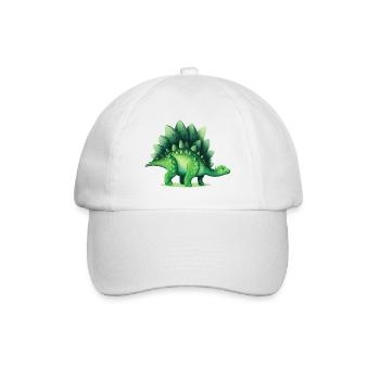 Dinosaurier Stegosaurus Grüne Echse Geschenk - Baseballkappe - Weiß/Weiß - Vorne