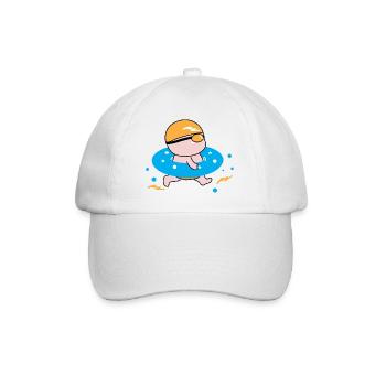 Glücklicher Junge genießt das Schwimmen - Baseballkappe - Weiß/Weiß - Vorne
