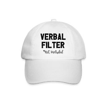Verbal Filter Not Included I Fun Lustiges - Baseballkappe - Weiß/Weiß - Vorne