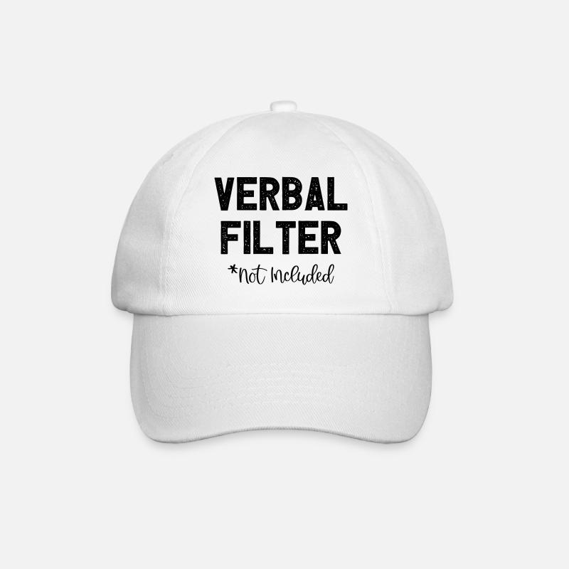 Verbal Filter Not Included I Fun Lustiges - Baseballkappe - Weiß/Weiß