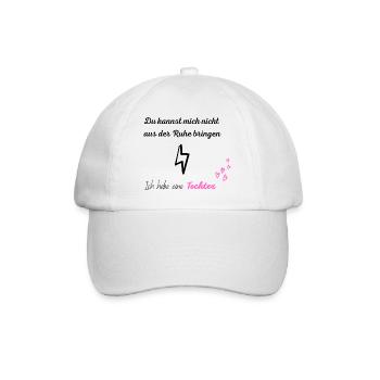 Lustige Design für Eltern mit Tochter - Baseballkappe - Weiß/Weiß - Vorne