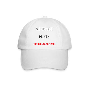 Verfolge deinen Traum - Baseballkappe - Weiß/Weiß - Vorne