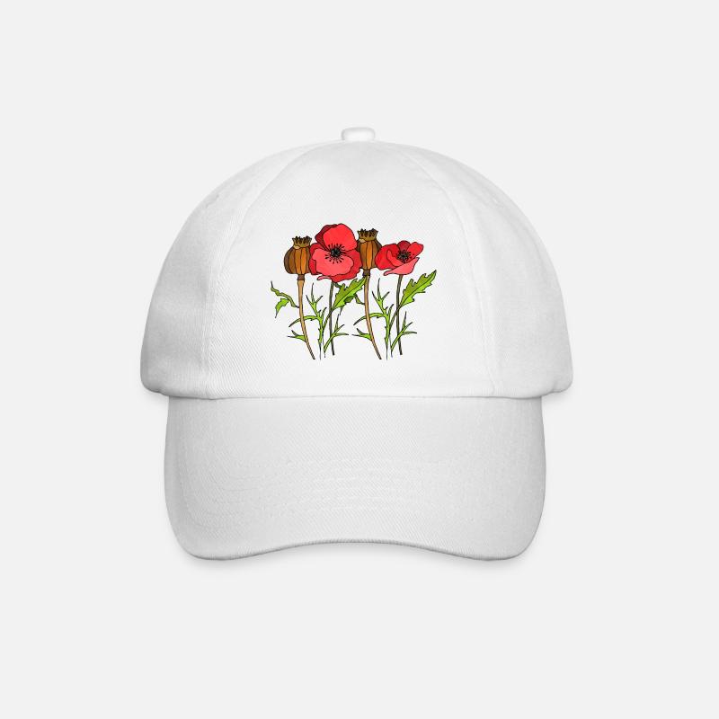 Blumen - Baseballkappe - Weiß/Weiß