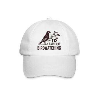 Slogan "Ich beobachte lieber die Vögel" - Baseballkappe - Weiß/Weiß - Vorne