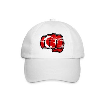 Türkei Flagge Hand Faust used - Baseballkappe - Weiß/Weiß - Vorne