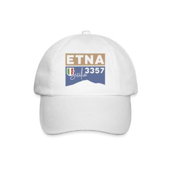 Etna Etna Mongibello volcano mountain Sicily souvenir - Baseball Cap - white/white - Front