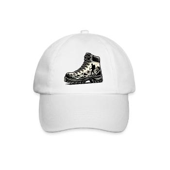 Drawing Hiker Mountain Hiking Shoe - Baseball Cap - white/white - Front