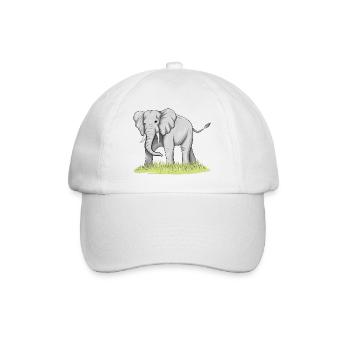 Elefant - Baseballkappe - Weiß/Weiß - Vorne