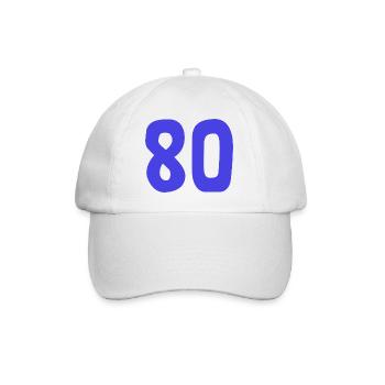 80. 80 YEARS. 80th ANNIVERSARY. 80TH BIRTHDAY. - Baseball Cap - white/white - Front