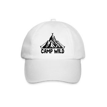 Camp Wild - Bergzelt [Schwarz] - Baseballkappe - Weiß/Weiß - Vorne