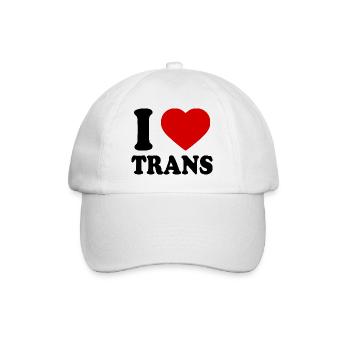 I love trans - Baseballkappe - Weiß/Weiß - Vorne