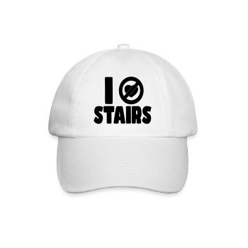 I hate stairs. I hate stairs. Wheelchair humor * - Baseball Cap - white/white - Front