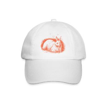 Lapin rétro avec coeurs lapin de Pâques - Casquette classique - blanc/blanc - Devant