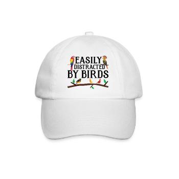 Easily Distracted by Birds - Baseball Cap - white/white - Front