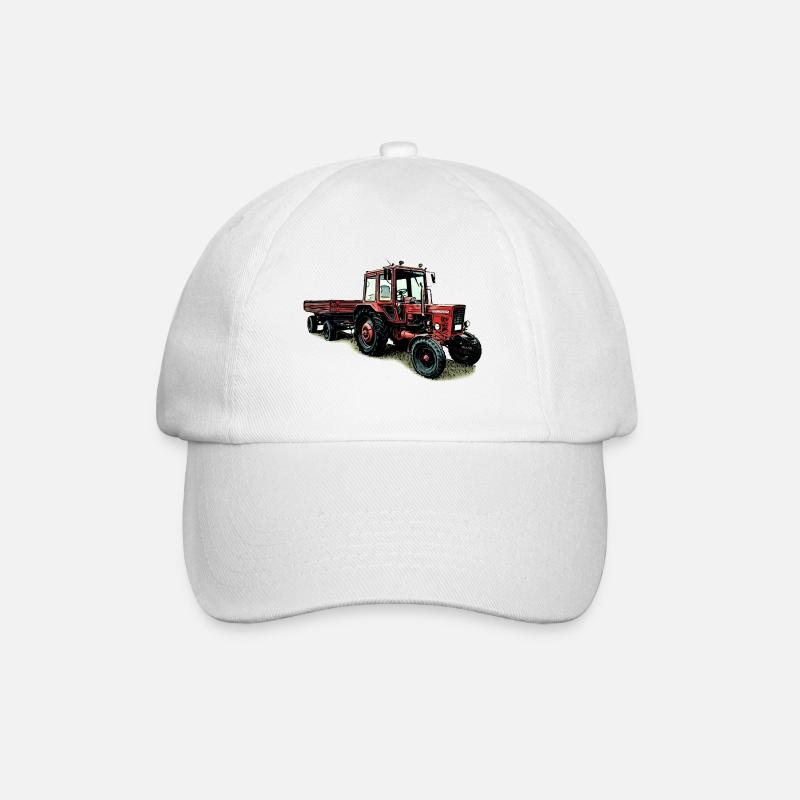 Belarus MTS 80 mit Anhänger - Baseballkappe - Weiß/Weiß