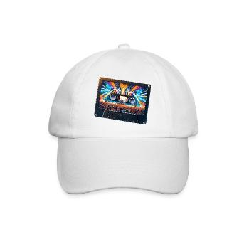 Vintage cassette with concert depiction - Baseball Cap - white/white - Front