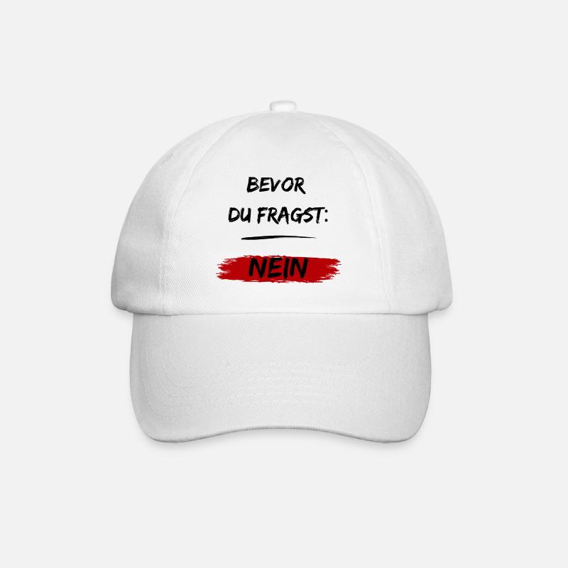 Before you ask: NO! - Baseball Cap - white/white