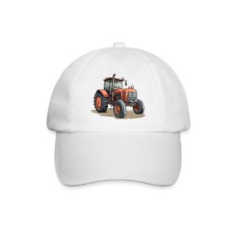 Orange Traktor - Baseballkappe - Weiß/Weiß - Vorne