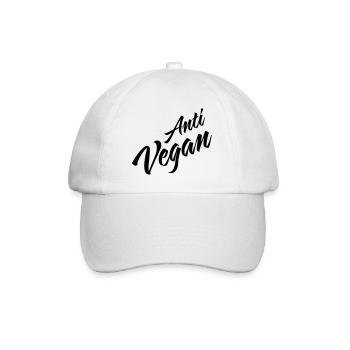 Anti Vegan - Baseball Cap - white/white - Front