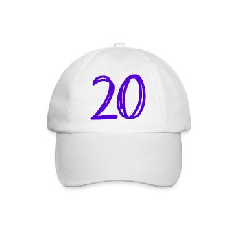20. 20 ANS. 20e ANNIVERSAIRE. ANNIVERSAIRE 20 ANS. - Casquette classique - blanc/blanc - Devant