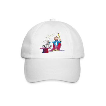 The magician pulls the rabbit out of the hat - Baseball Cap - white/white - Front