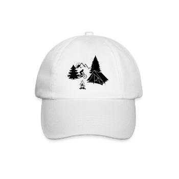 Bicycle holiday camping - Baseball Cap - white/white - Front