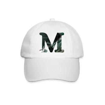 Lettre m marbré vert - Casquette classique - blanc/blanc - Devant