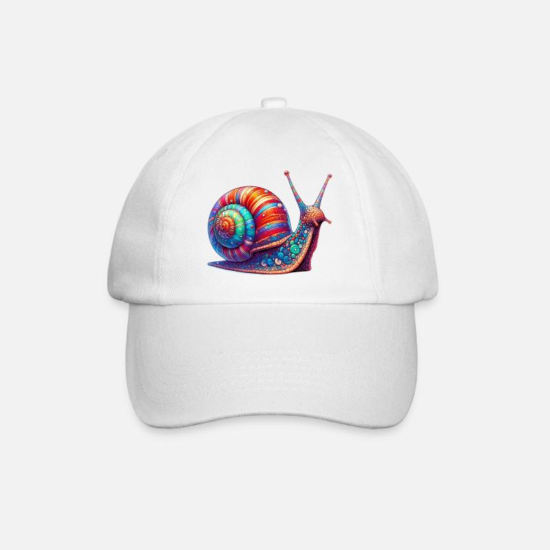 Schnecke - Baseballkappe - Weiß/Weiß