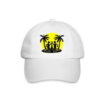 Boire à la fête sur la plage de l’île - Casquette classique - blanc/blanc - Devant