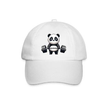 Cool Panda Haltérophilie Haltère Fitness - Casquette classique - blanc/blanc - Devant